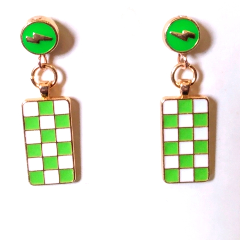 Checker board earrings